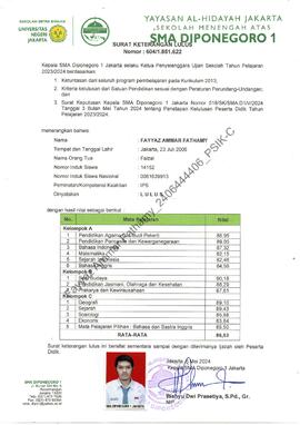 Surat Keterangan Lulus SMA