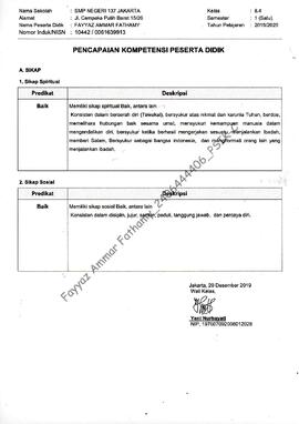 Rapor Semester Tiga