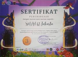 Piagam Penghargaan Lomba Basket Tingkat SMA 1
