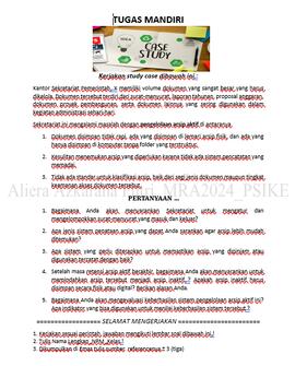 Tugas Individu Mata Kuliah Arsip Aktif Pertemuan Ke-1 Semester 3
