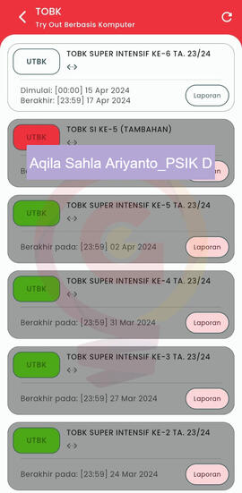 Bukti Try Out TOBK