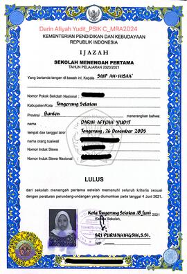 Ijazah Sekolah Menengah Pertama