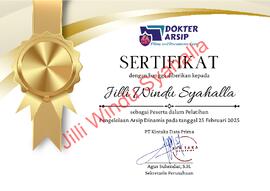 Sertifikat PT Kintaka Data Prima
