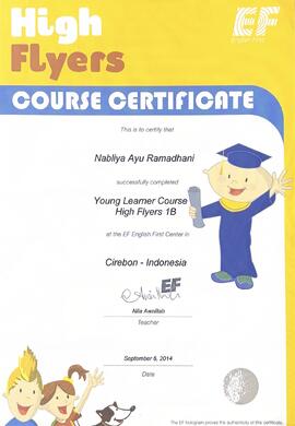 Sertifikat Kursus Bahasa Inggris