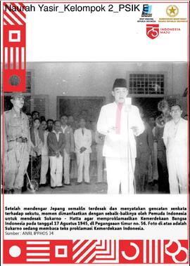 Arsip Foto IR. Soekarno sedang membacakan teks proklamasi Kemerdekaan Indonesia