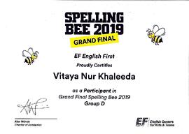 Sertifikat Peserta Spellin Bee Competition FInal